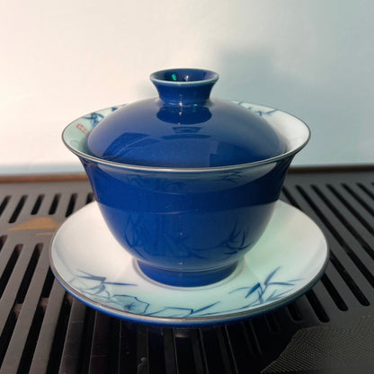 Gaiwan with an interior landscape painting, hand-painted, 160ml