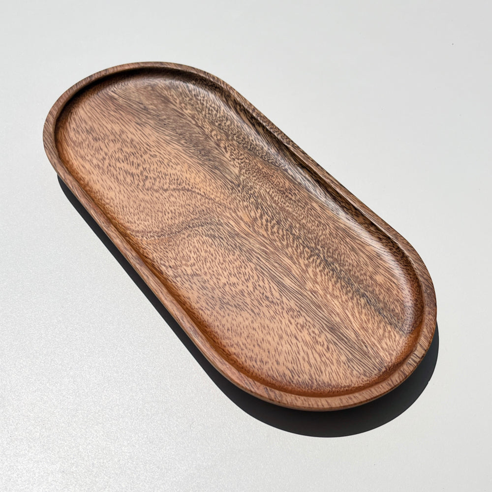 Tea tray Oval, walnut tree, 30x14cm