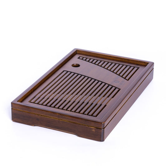 Cha Ban (tea tray) StoneLeaf #85, bamboo, dark, 25x22x5cm