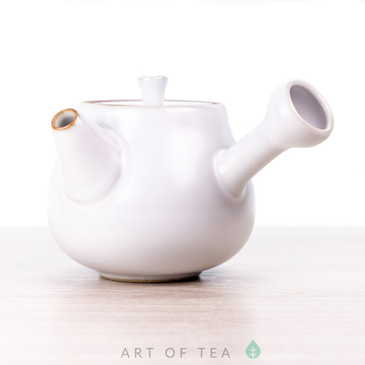 Teapot with side handle, white, Dehua ceramics, 75 ml
