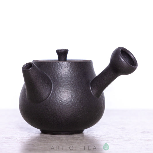 Teapot with side handle, black, Dehua ceramics, 75 ml