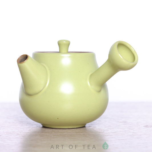 Teapot with side handle, yellow, Dehua ceramics, 75 ml